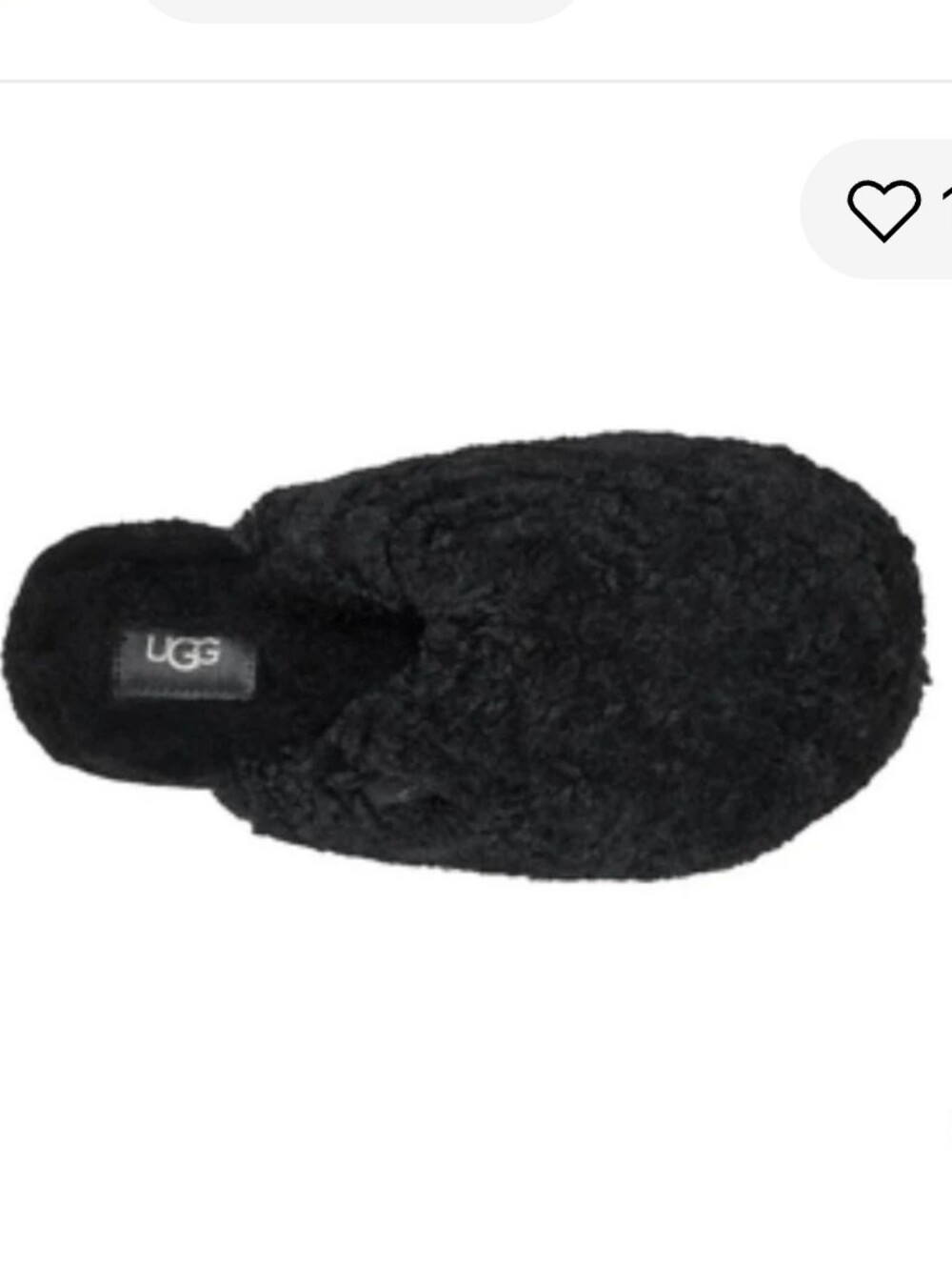 UGG Black Maxi Curly Slipper - Cozy Slip-On Size 8